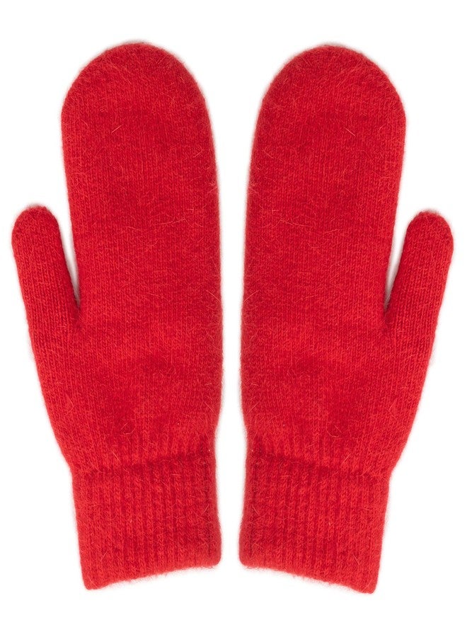 FGSS Winter Warm Mittens for Women Men - Soft Faux Rabbit Fur Mittens Elastic Cuff Fashionable Stretchy Knit Gloves Cold Weather - Image 1